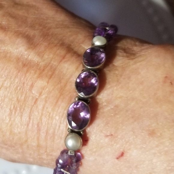 OOAK STERLING AMETHYST BRACELET - Picture 3 of 7